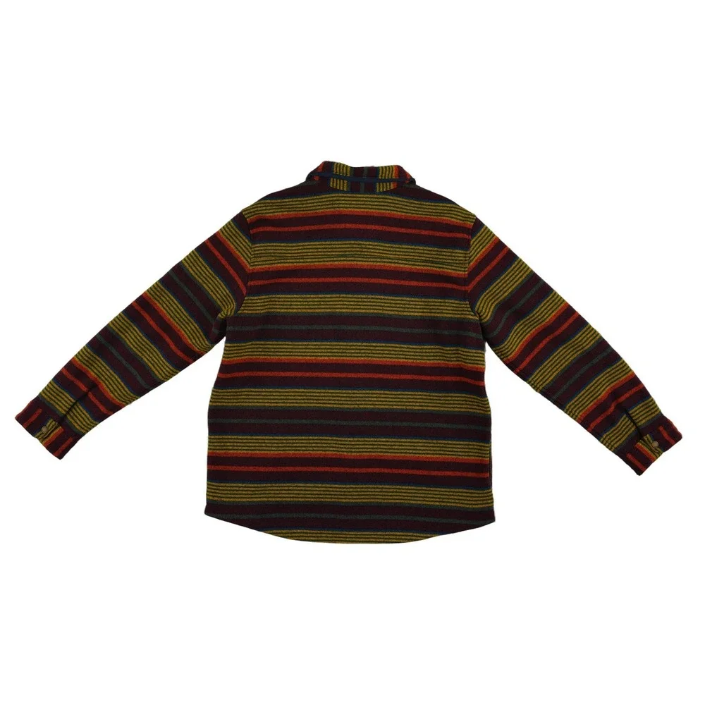 NEW L.L. Bean Sweater Fleece Shirt Jacket Men's Size XL Multi Striped Shacket